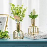 Tabletop Modern Hydroponic Metal Tube Vase