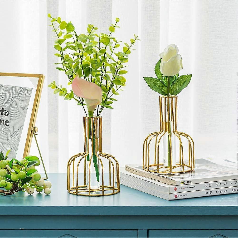1883914642_max.jpg Tabletop Modern Hydroponic Metal Tube Vase - Image 1